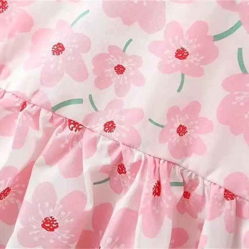 Summer Girls Clothing Sweet Baby One-Piece Dresses Suspender Daisy Printed Sundress With Hat For Infant Toddlers Holiday Dress R250707