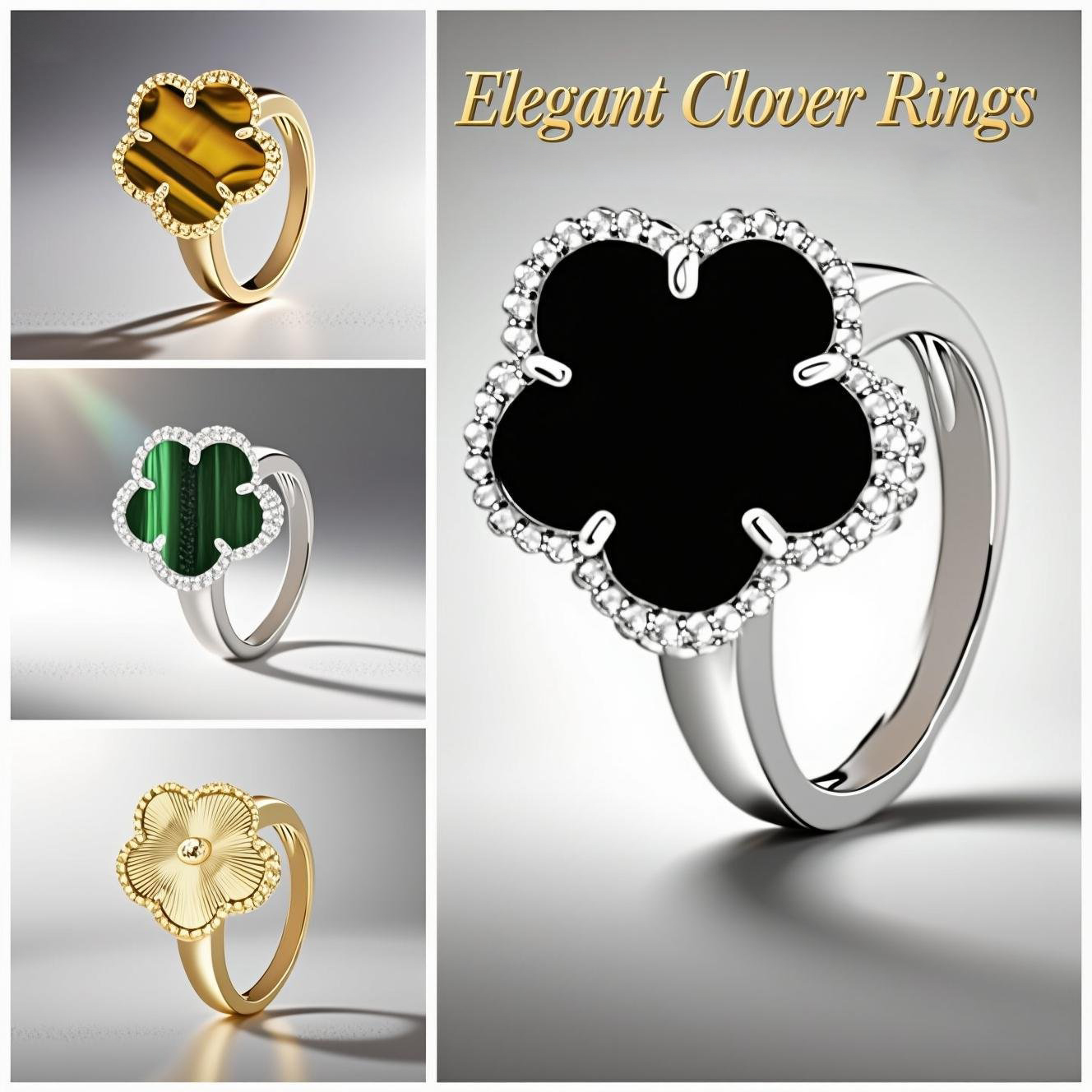 designer rings 925 sterling silver jewelry luxury ring Classic single flower clover ring mother shell couple ring high-quality white gold wed ring lady designer ring
