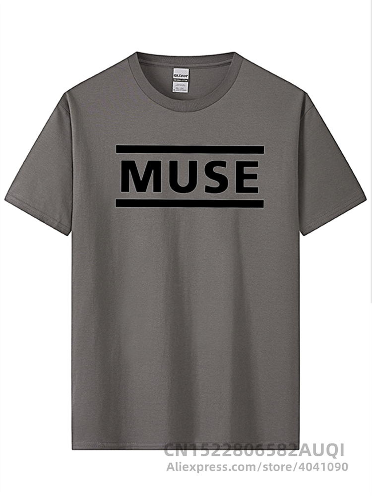 Men's High Quality 100% Cotton Letter Printed T-shirt Muse Rock Band Short-sleeved T-shirt O-neck Hip Hop Male Tops
