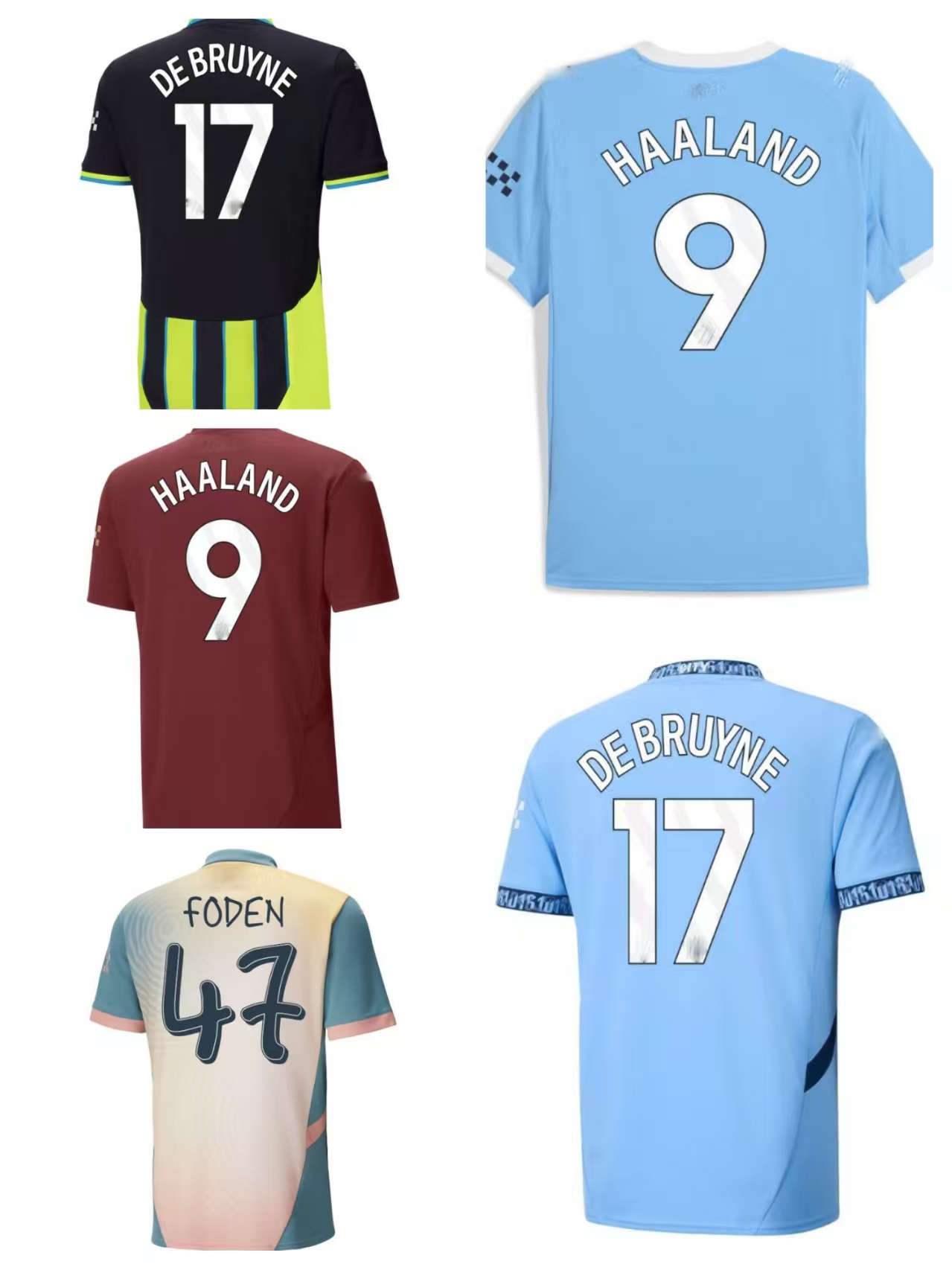 2526 Season Harland #9 Foden #47 Adult Soccer Jersey De Bruyne #17 Gralish #10 Rodriguez #16 Kids Club World Cup Short Sleeve Casual Training Soccer J