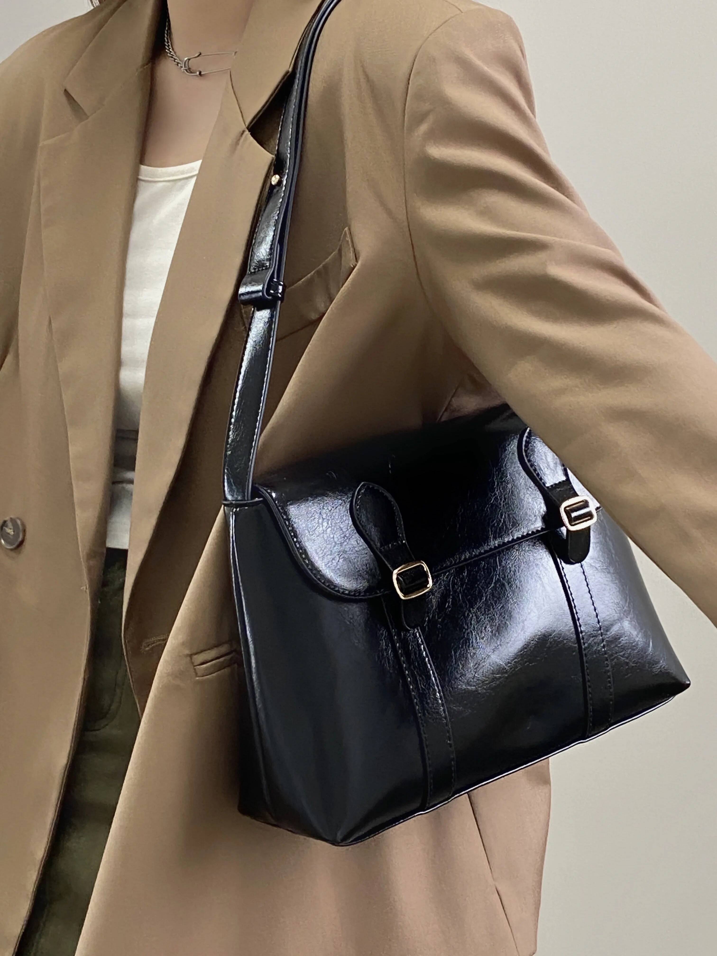 Vintage Womens Shoulder Large Capacity Ladies Tote Purse Handbags Pu Leather Female Messenger Bags College Girls Book Bag ddmynov