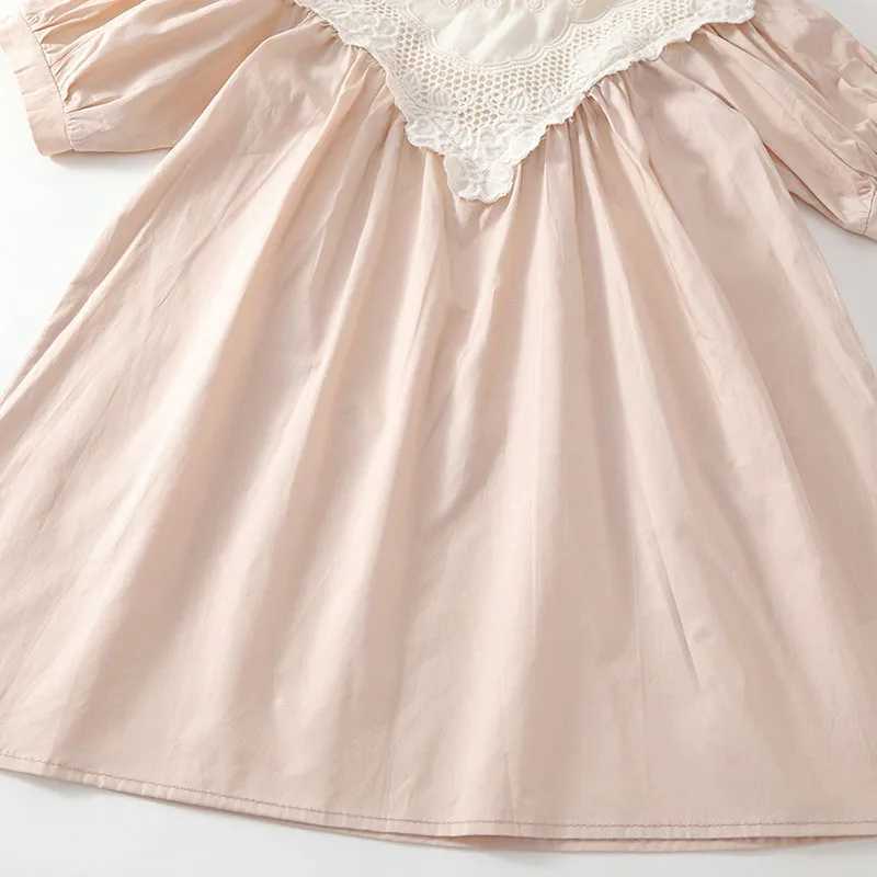 2025 New Summer Baby Girl Clothing Kids Princess Dresses Short Sleeved Cotton Lace Splicing 2-7 Years Baby Girl Party Dress R250707