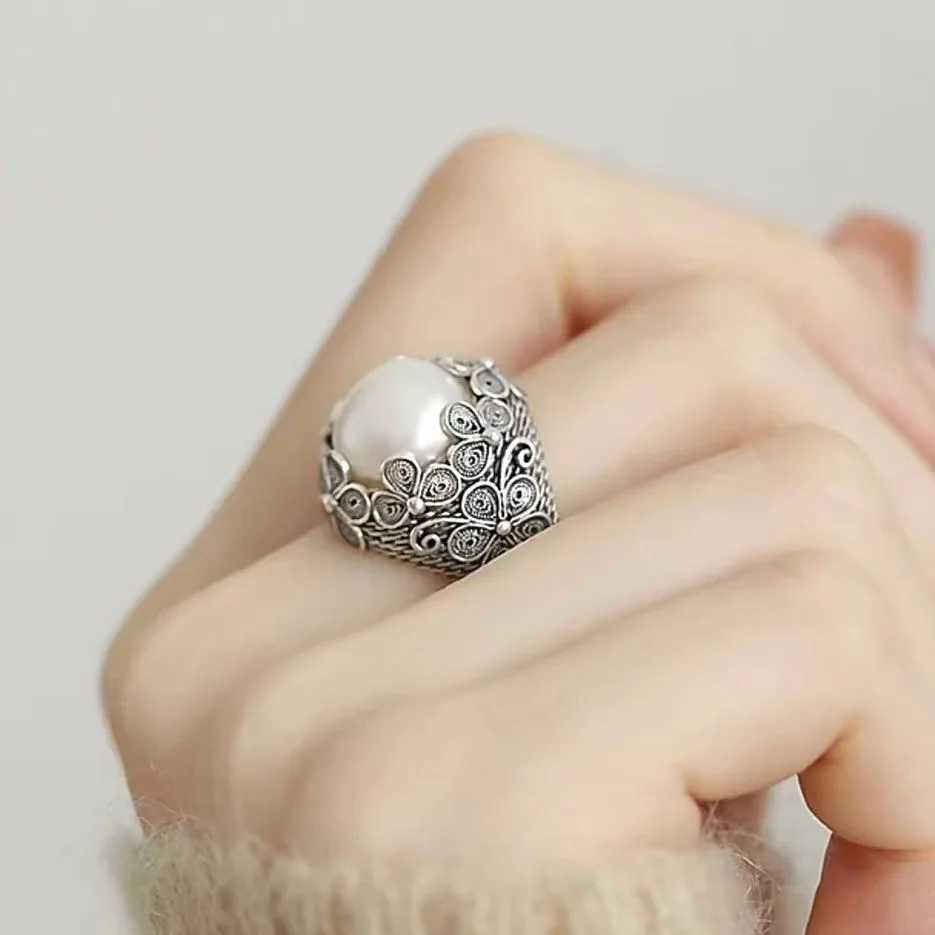 925 Sterling Silver Rings Vintage Flowers High Quality For Women Fine Wedding Jewelry Accessories Party Gifts XJ250707