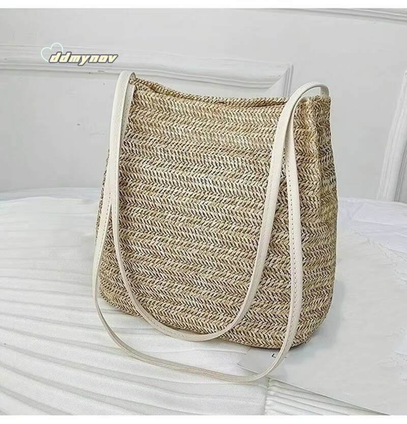 Womens Straw Woven Large Rattan Basket Bag Summer Women Messenger Crossbody Bags Girls Small Beach Handbag New ddmynov