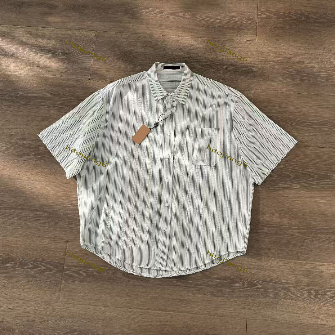 shirts men sweaters y2k shirt designer button up shirt Love heart embroidered Striped short Sleeve Shirt Women's Shirt Fashion Casual Business shirt