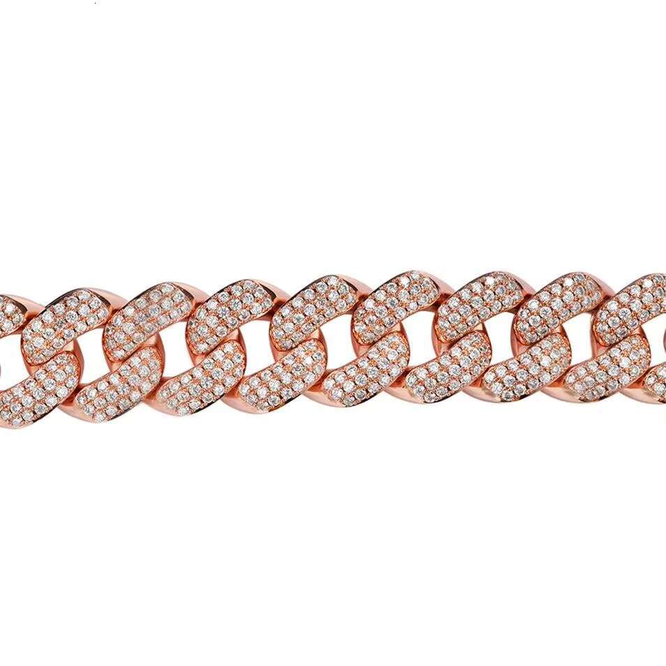 Classic Hip Hop Jewelry 30mm Iec Out Vvs Moissanite Gold Plated 925 Sterling Silver Miami Cuban Link Bracelets for Men