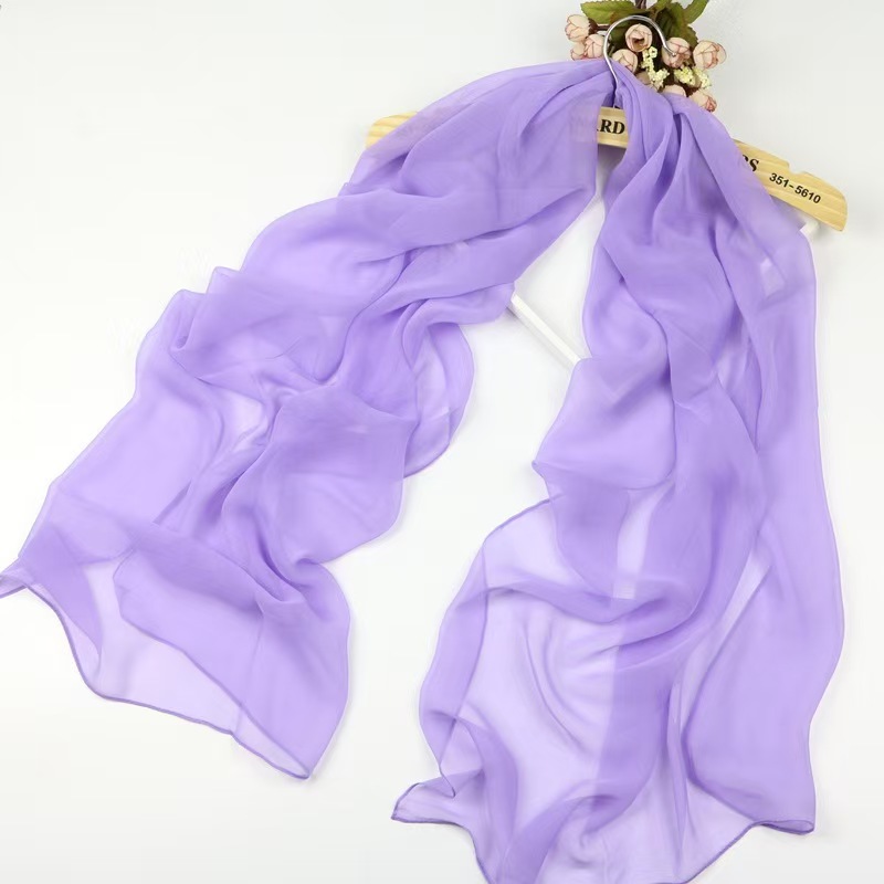 K1276 Pure color body training catwalk scarf women's soft georgette dance scarf scarf training dance silk