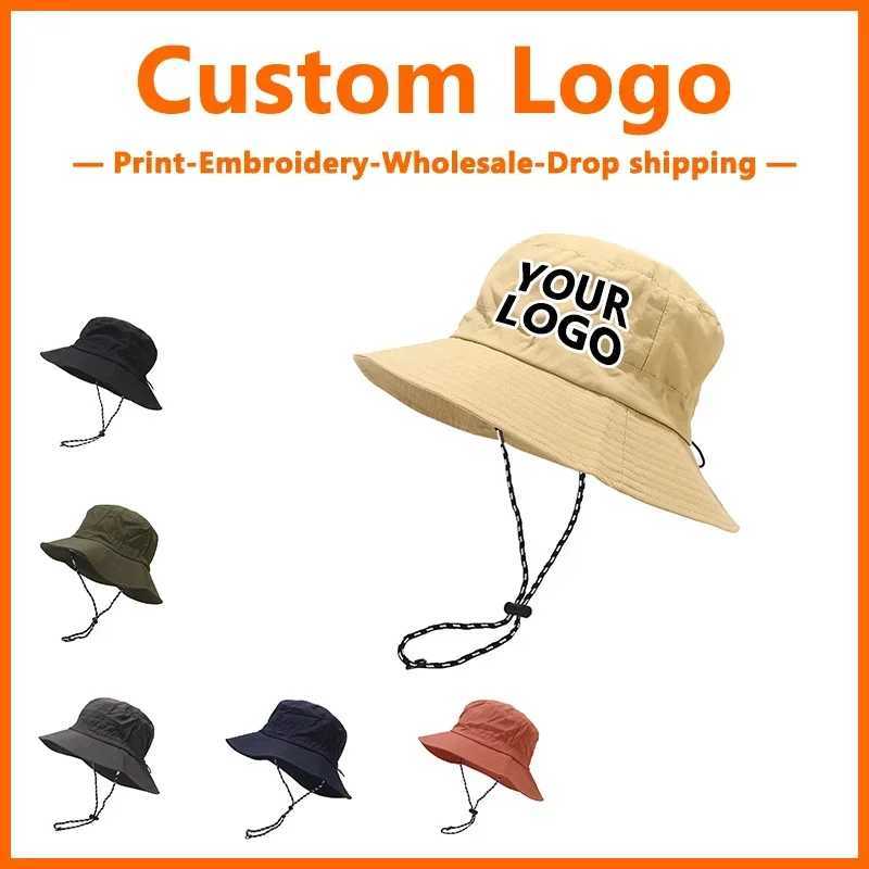 Custom Embroidery Foldable Bucket Hat for Men and Women Baseball Cap Wholesale DIY Design Print Hats Quick Drying Outdoor Cap Y250707