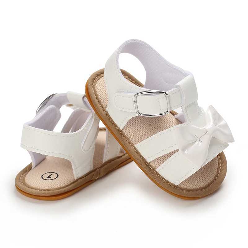 18-018M Baby Cute Open-toed Bow Summer Sandals Princess Casual Soft Rubber Bottom Non-slip Sandals R250707