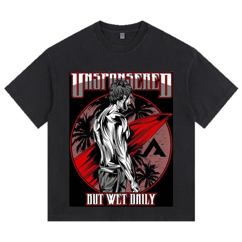 2025 Summer new women's T-shirt new fashion short sleeved T-shirt retro men's and women's loose cartoon printed T-shirt new designer T-
