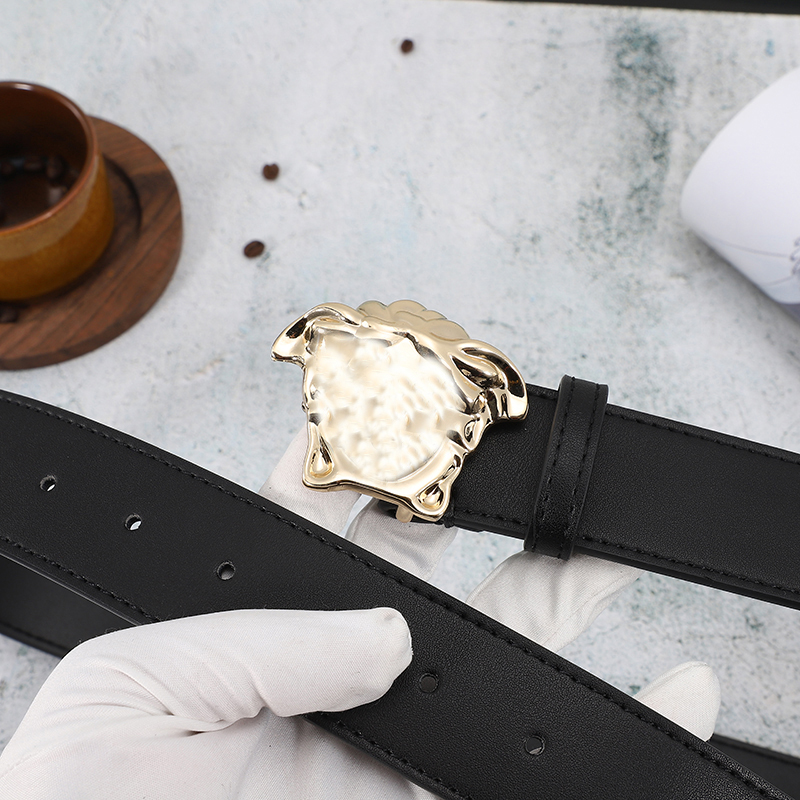 Designer Belt man Luxury vresaee Belt Black Striped Genuine Leather Straps Gold Silver Black Buckle Belts Cinturon Lujo Fashion Mens Womens Casual Waistband