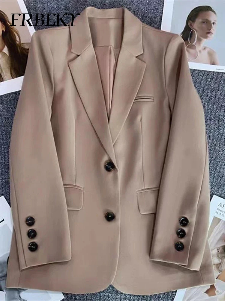 Elegant Womens Jackets Autumn Winter Solid Color Blazer Fashion Leisure Temperament Ladies Jacket Woman Streetwear 250625