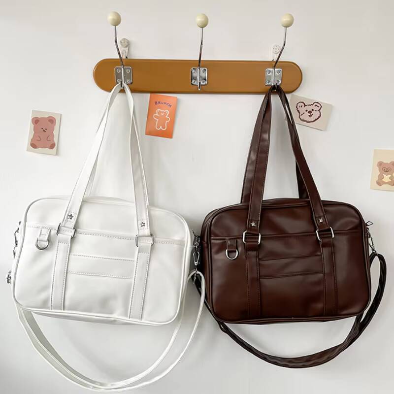 Japanese Style JK High School Student Uniform PU Leather Shoulder Bag Women Simple Handbags Crossbody Bags Itabag ddmynov