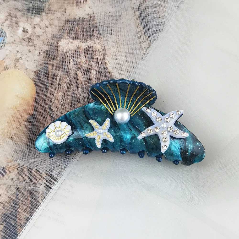YHJ Underwater World Hair Claw Shell Starfish Creative Design Acrylic Hair Claw Clips Hair Accessories for Women Girls Y250707