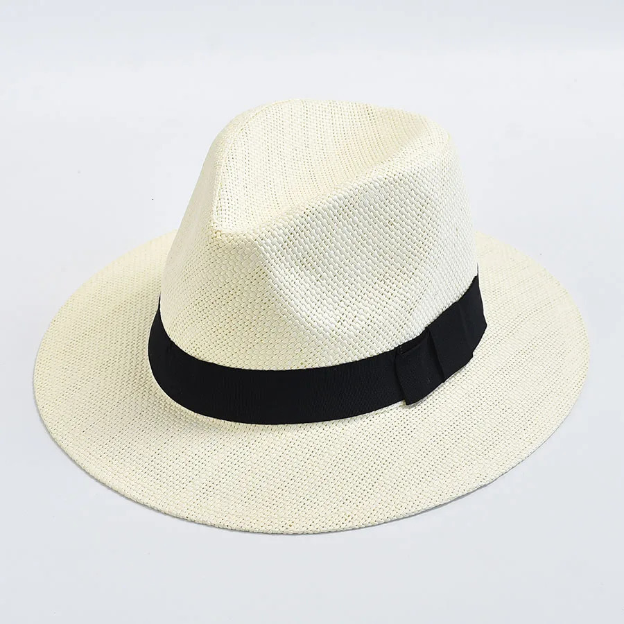 Summer Casual Straw Hats For Women Men Panama Trilby Jazz Hat Outdoor UV Protection Beach Bonnet 250707