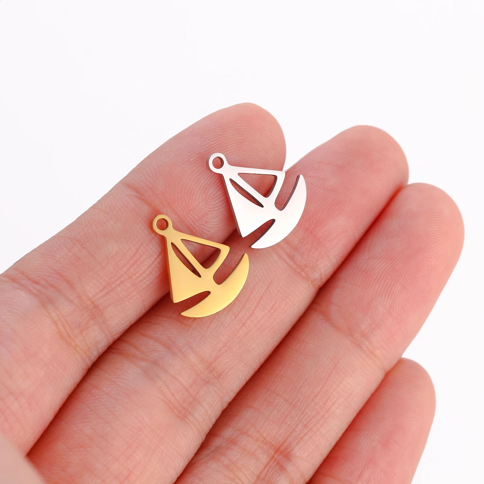 5pcsLot Marine Life Charms Stainless Steel Coconut TreeRoseSailing Boat Pendants DIY Necklace Bracelet Jewelry Making 250625