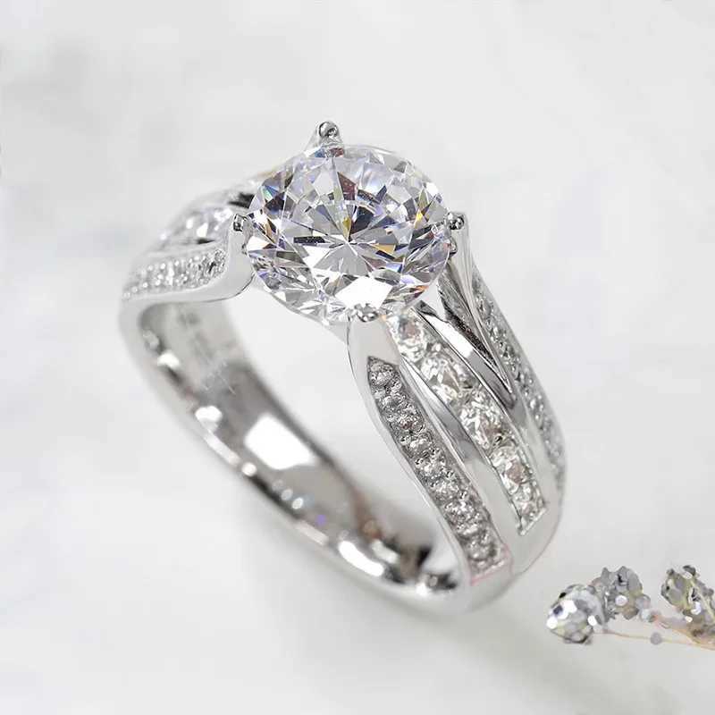 925 Sterling Silver AAA CZ Wedding Rings for Women Luxury Trendy Engagement Rings Modern Fashion Design Female Jewelry WholesaleXJ250707