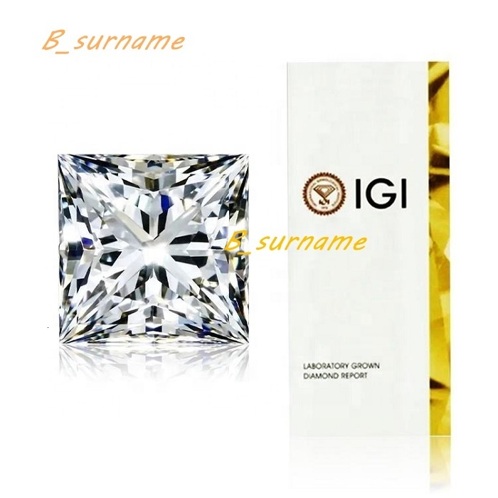 VOAINO Lab Created Diamond 1ct 2ct 3ct 4ct 5ct VVS VS square Shape Princess Cut CVD Lab Grown Loose Diamond