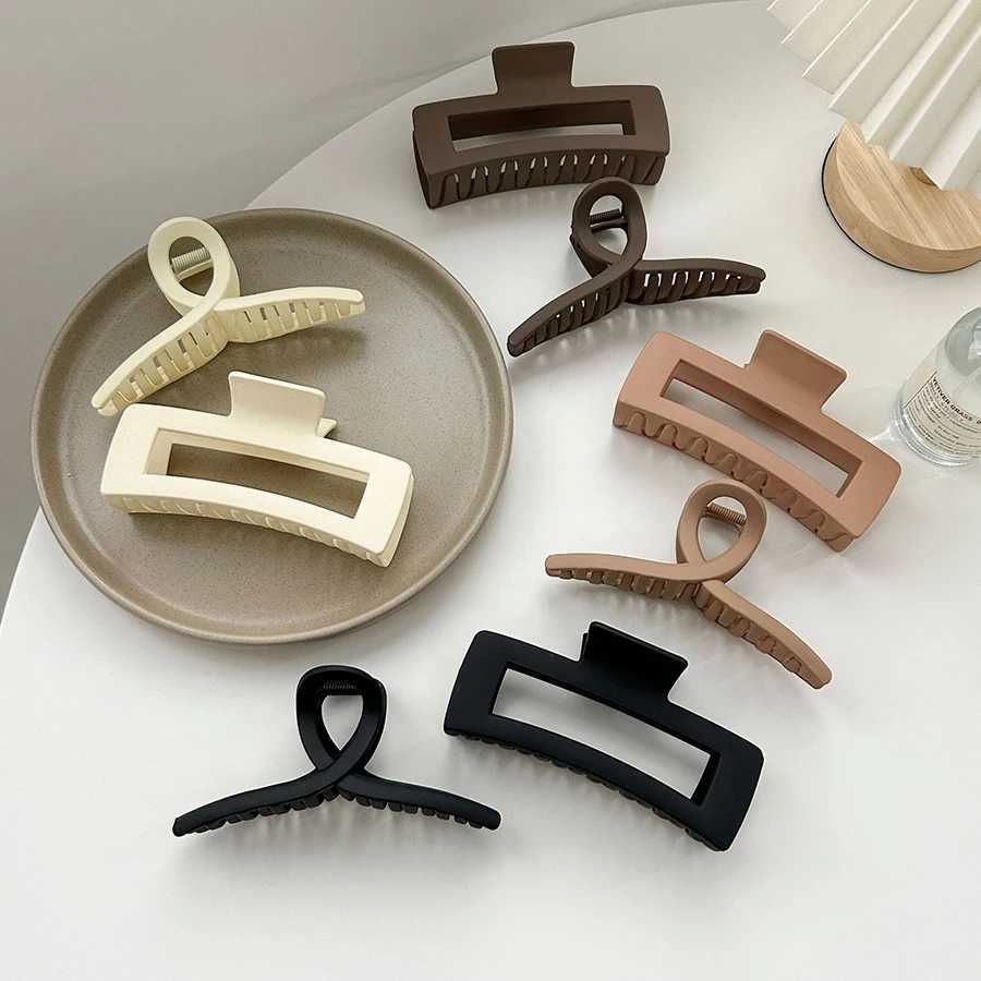 2Pcs/Set 10cm Big Size Cross Rectangle Hair Clips Styling Accessories Hair Claw For Women Girls Braids Headwears Mother Gift Y250707