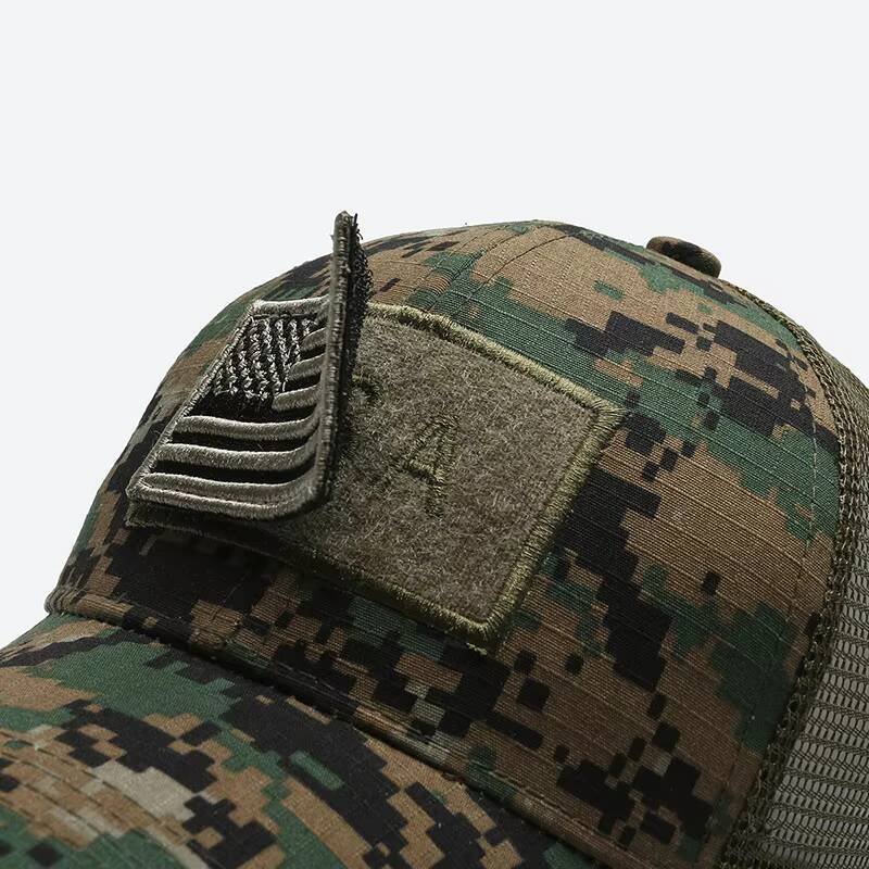 Men American Flag Camouflage Baseball Cap Male Outdoor Breathable Tactics Mountaineering Peaked Hat Adjustable Stylish Casquette ddmythur