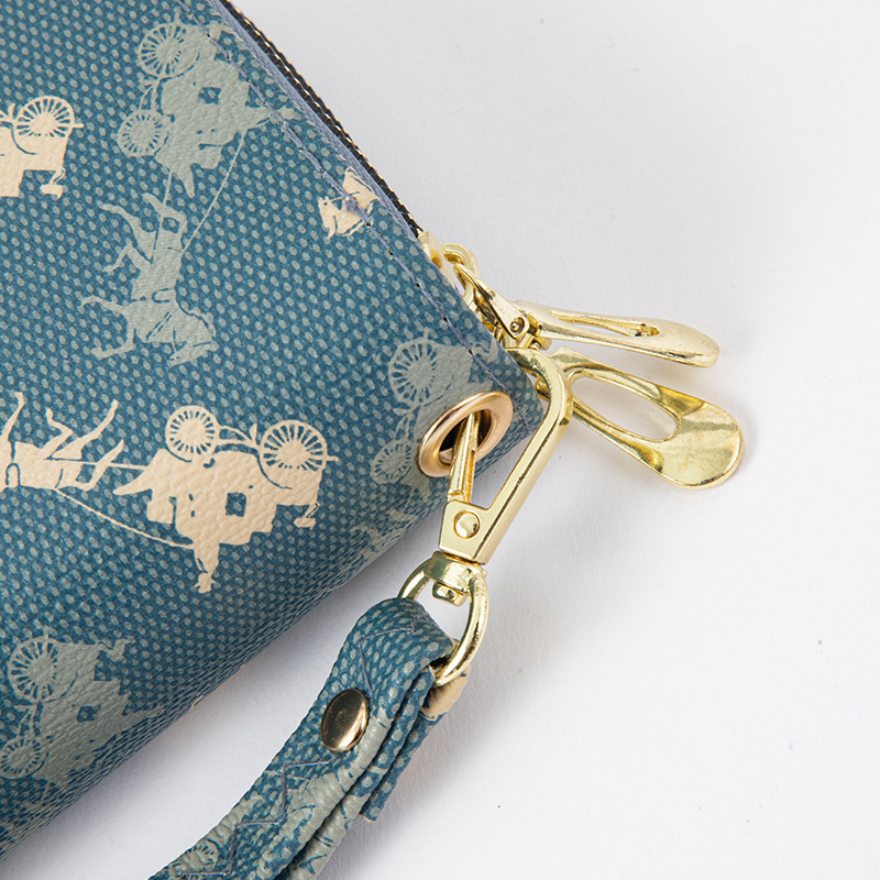 Free shipping designer Double Zipper Wallet for Women Long Style New European and American Design Large Capacity Double Layer Money Clip Printed Clutc