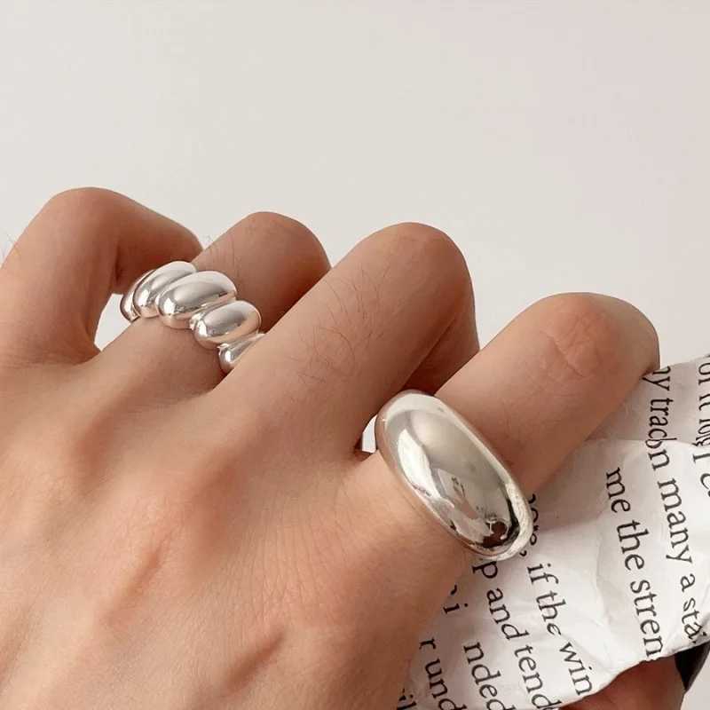 925 Sterling Silver Trend Arched Wide Ring For Women Geometry Punk Design Jewelry Asymmetric Gift Dropshipping XJ250707