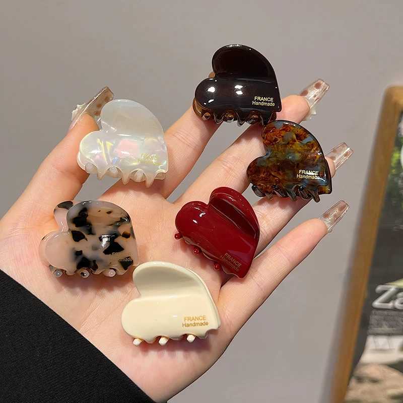 3.5cm Small Hairclaw Acetate Hair Crabs for Girls Cute Heart Shaped Hairclips Children Women Hair Accessories Hairpins Clips Z250707