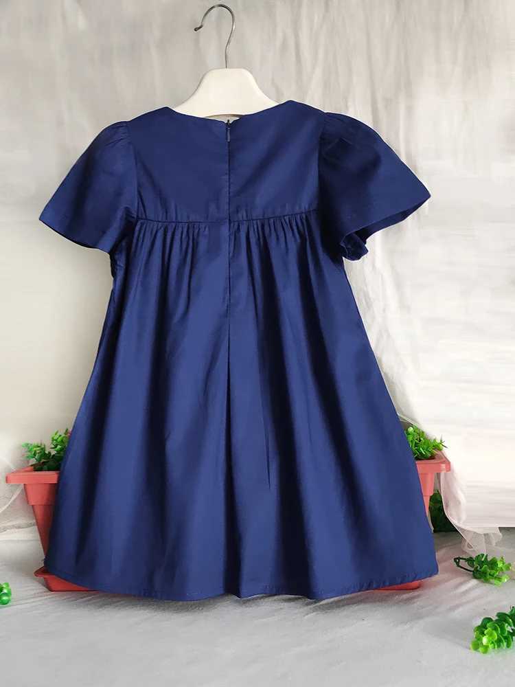 Toddler Girls Short Sleeve Flowers Embroidered Cotton Casual Princess Dress For Party Kids Summer Clothes R250707