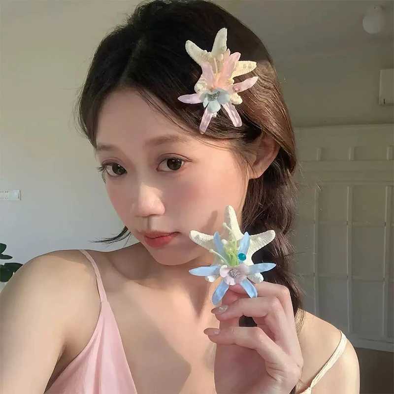 1pc Marine Series Hairpin Immortal Flower Starfish Shell Berry Headdress Starfish Grab Clip Seaside Hair Accessories Y250707