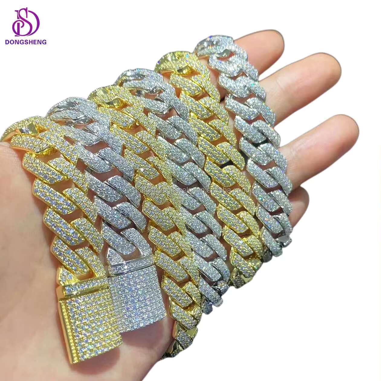 Various Specifications China Wholesale 10K Gold Cuban 12Mm Chain Moissanite