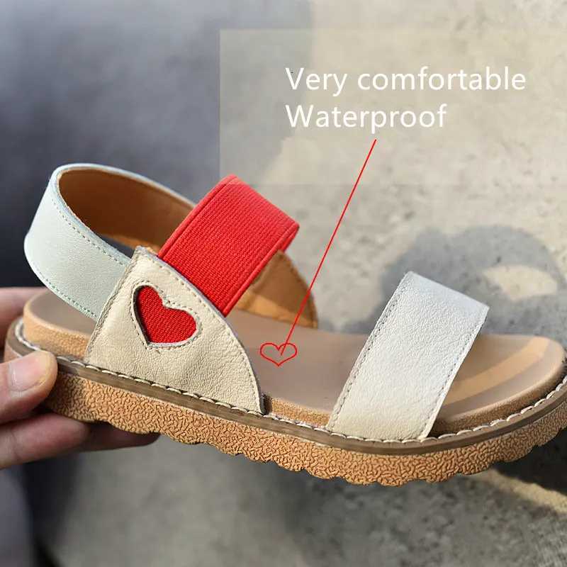 New Childrens Sandals Fashion Genuine Leather Mixed Color Princess Shoes Party Show Girls Sandals Size 26-36 R250707