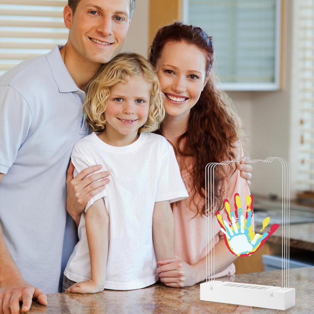 Art Diy Family Photo Frame Kit with Night Light Newborn Baby Keepsake Parents Handprint Footprint H260306