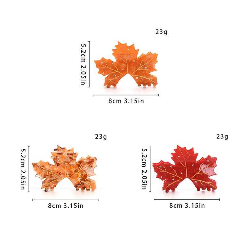 Muweordy NEW Autumn Maple Leaves Hair Claw Elegant Temperament Eco-Friendly Acetate Claw Clips Hair Accessories for Women Girls Z250707