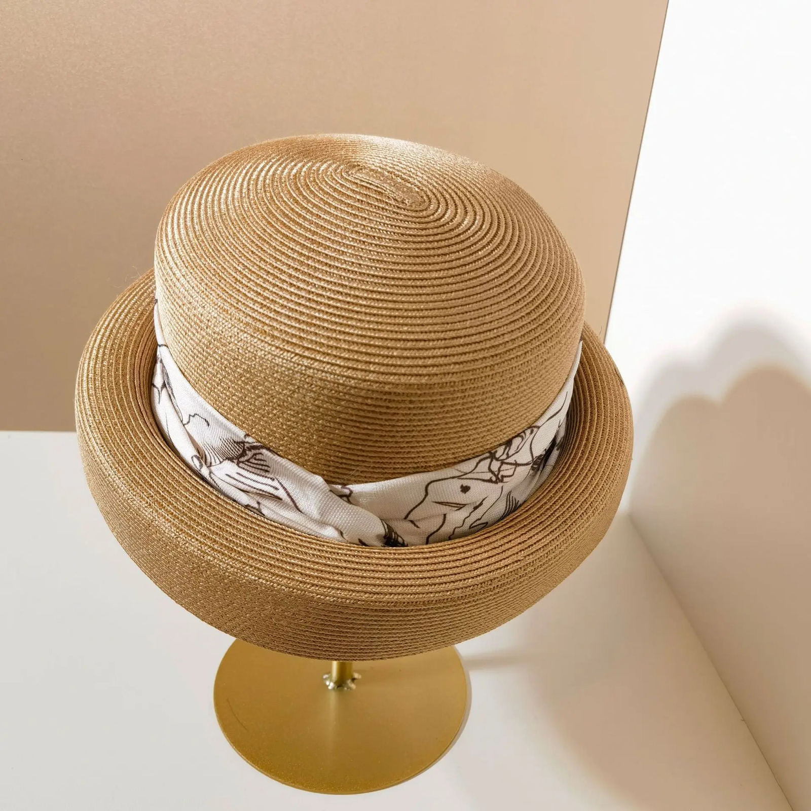 Summer Straw Hats For Women Outdoor Sun Visors Millinery Shade Bucket Hat UV Protection Beach British Top Basin Cap 250707