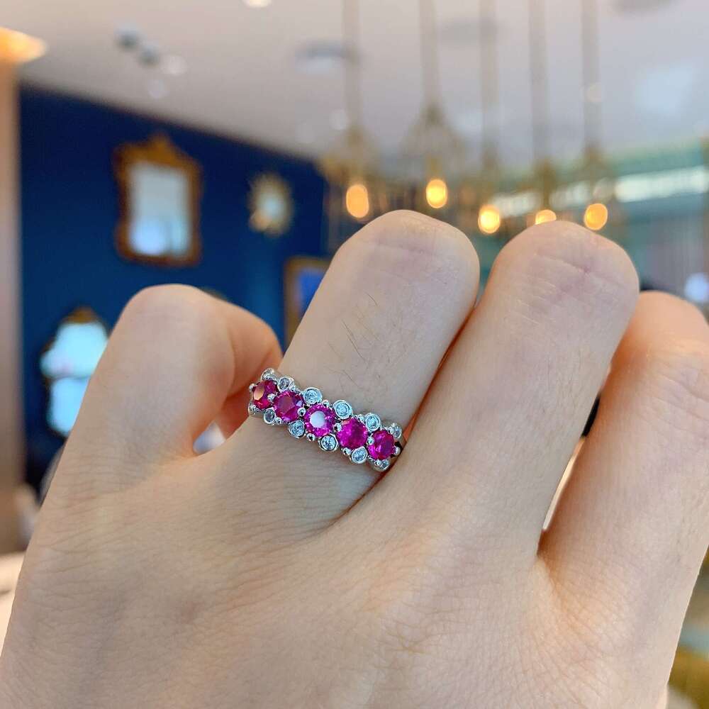 Trendy Live Streaming Simple Colorful Imitation Micro Inlaid Jewelry Ring Tiktok 090