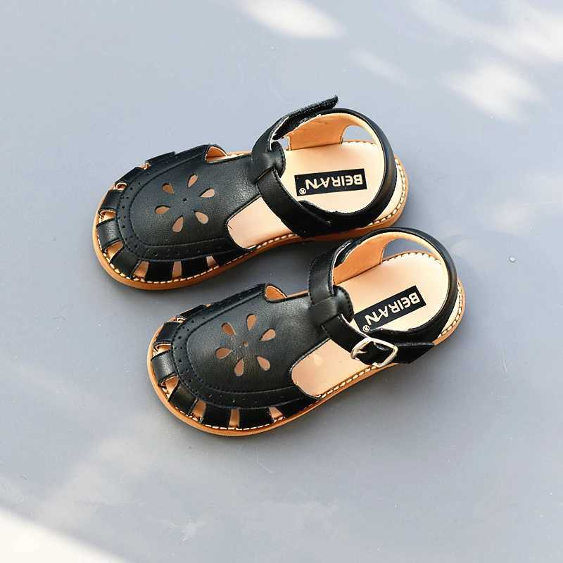 Genuine Leather Girls Fashion Sandals Close Toes Quick Dry Baby Boys Casual Sandals Summer Hollow Petals Kids Beach Shoes R250707