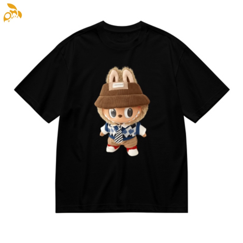 Free Shipping Designer 200g men's woman's heat transfer T-shirt outdoor with labubu pattern