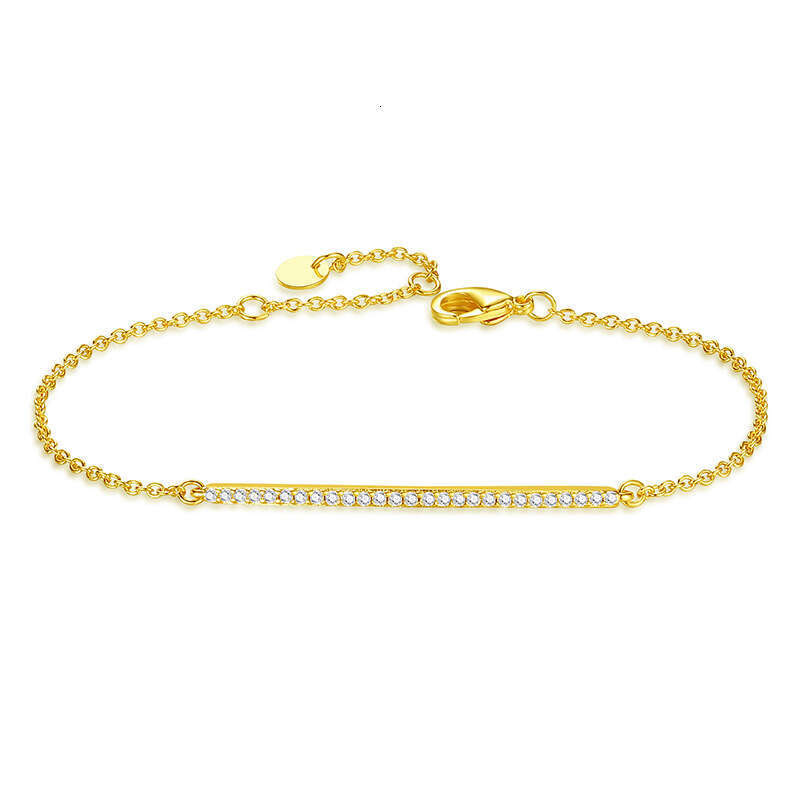 Exquisite Smile Full Dia Line for Women, Fashionable Gift, High Color Retention, Elegant K Gold Plated Versatile Bracelet