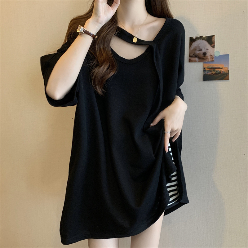 2025 Summer new women's T-shirt new loose fit plus size design sense niche women's top summer new designer T-shirt new designer short sleeve
