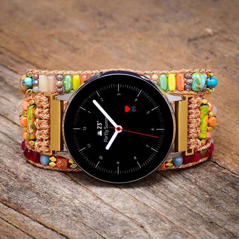 Creative Natural Stone Samsung Bohemian Vegan Orange 3-Layer Smart Watch Band