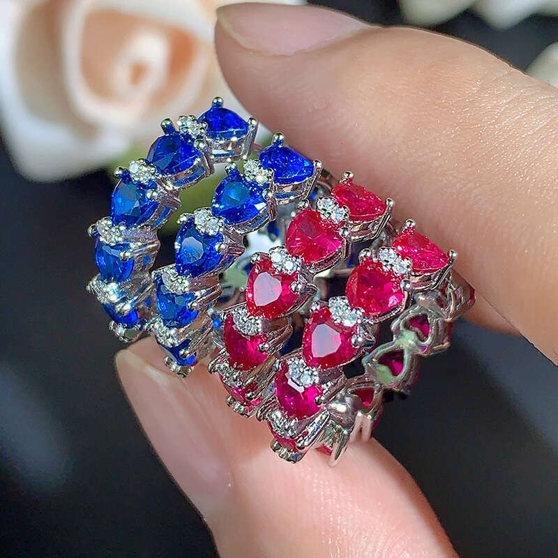 Autumn Winter New Fashion Colorful Full Dia Stud Earrings Niche High-End Red Zircon Palace Style Women's B28