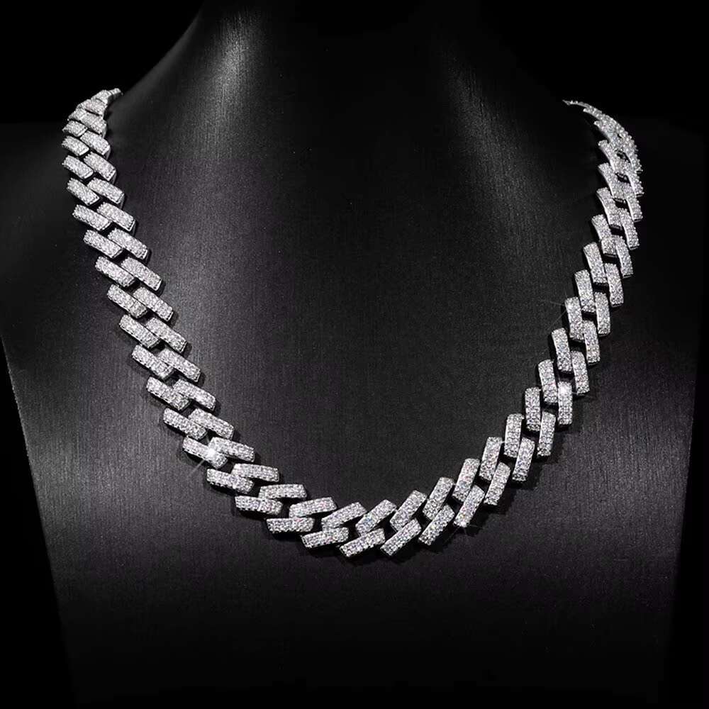 20mm Iced Out Hip Hop Miami Cuban Chain Mens Gift From the Product Category of Moissanite Jewelry