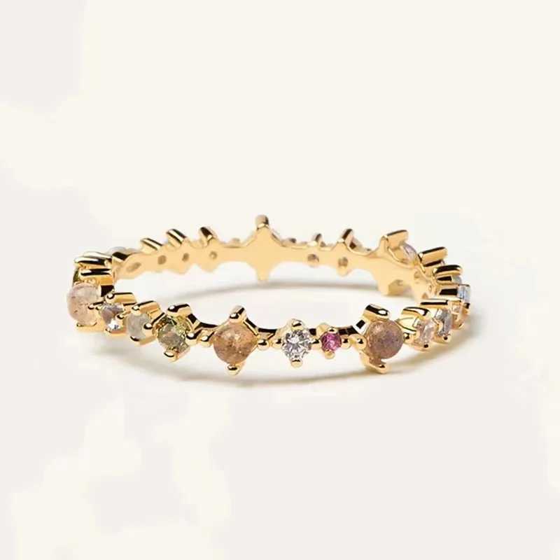 Fashion 925 Sterling Silver Multicolor Zircon Ring Elegant Charm Exquisite Women Ring Birthday Party Gift Exquisite Jewelry XJ250707