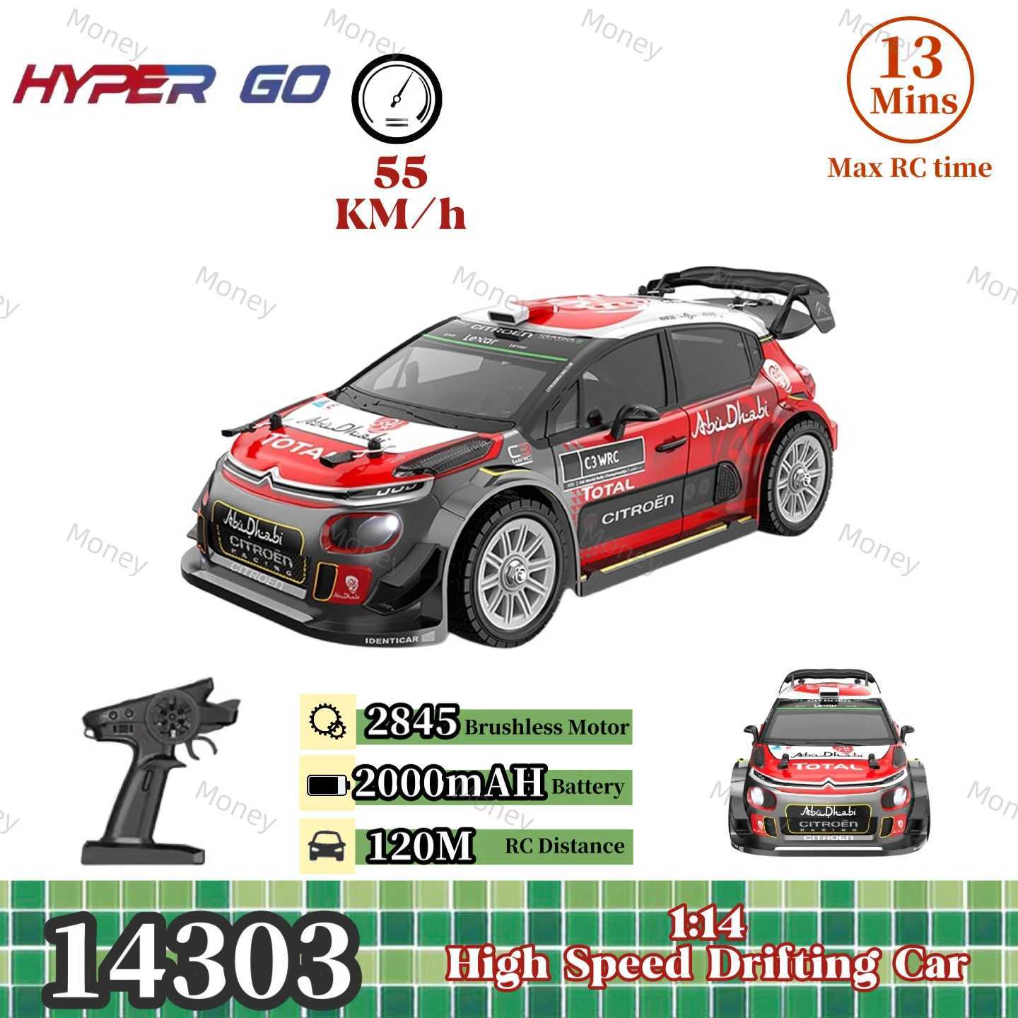 MJX HYPER GO 14303 1 14 C3 WRC Drifting Car 2.4G 2845 Brushless Motor High Speed 4WD Remote Control Toy Z250707