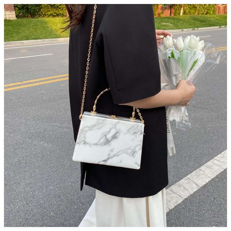 Single shoulder crossbody bag hand held buckle small square trend bag sewn trend luggage designer bag women s armpit bag handbag
