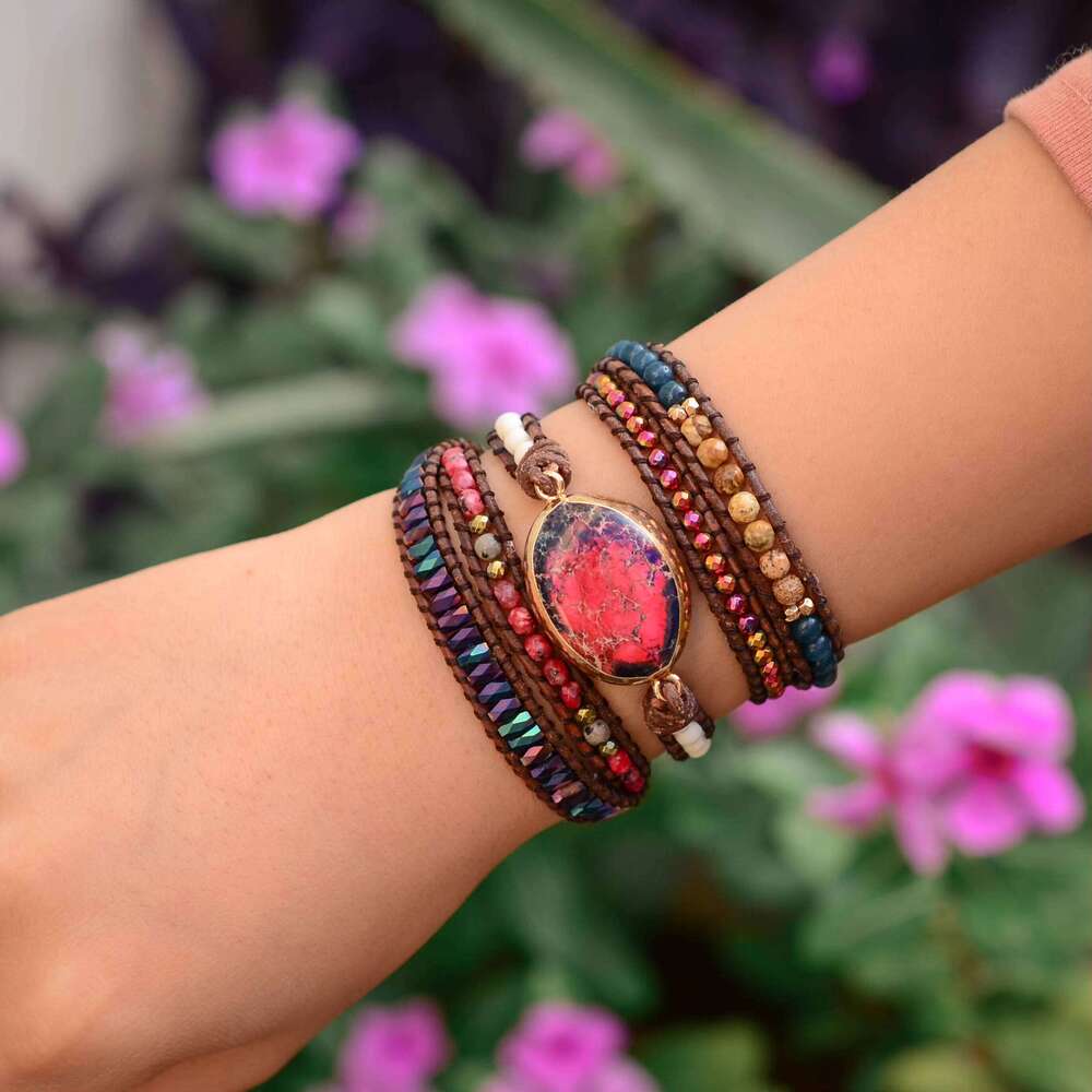 New Handmade Wrapped Natural Woven Statement Bohemian Bracelet Clearance