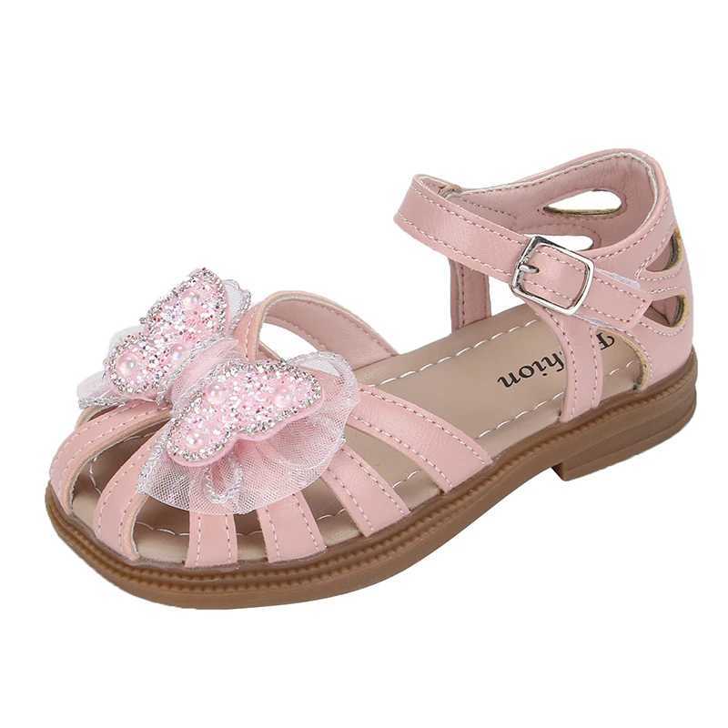 Shine Children Sandals for Girls Butterfly Cute Designer Kids Shoes Peep-toe Korean Style 2023 Summer New Soft Breathable Chic R250707