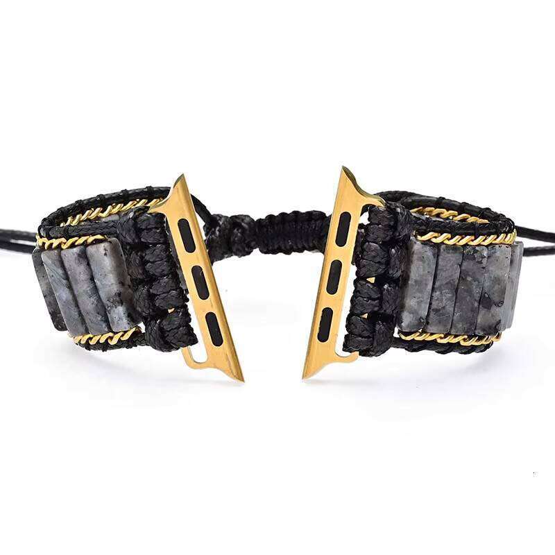Black Labrador Smart Watch Handmade Natural Woven Bracelet Strap
