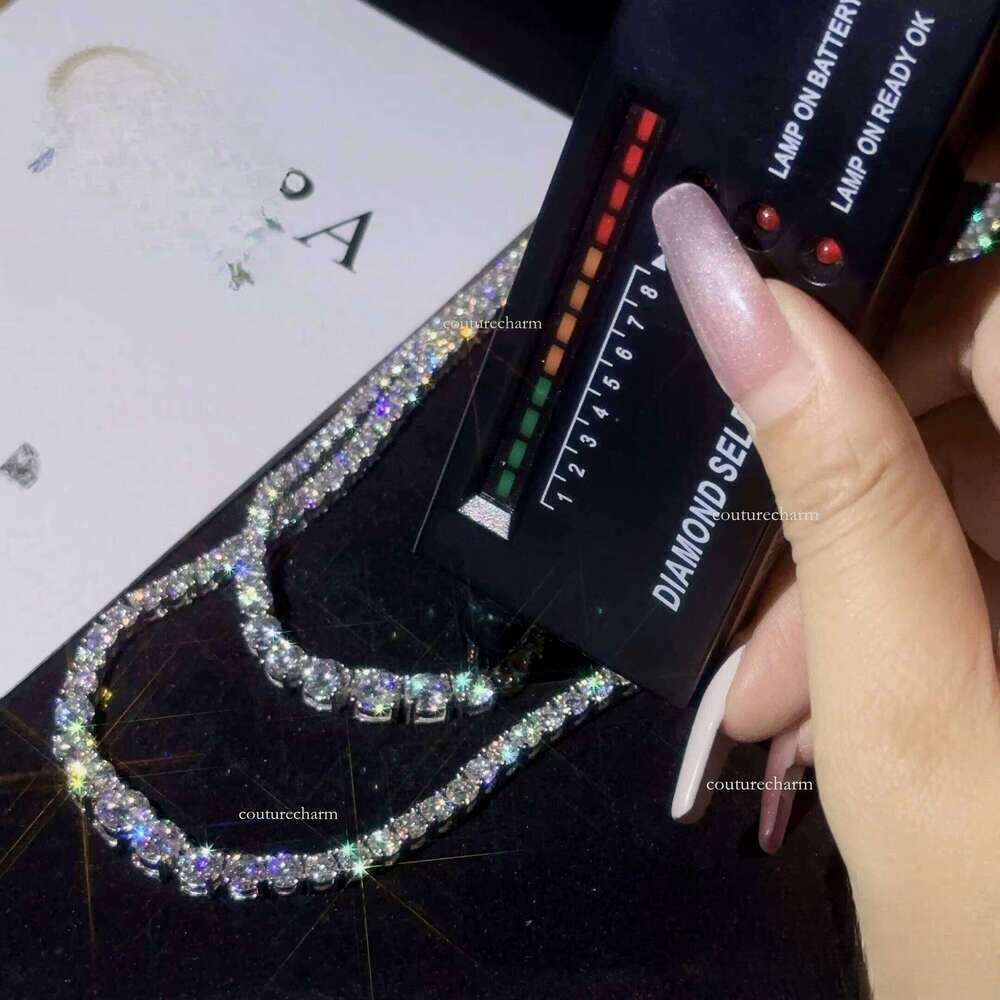 New Arrival 3mm Sier Necklace Iced Out Jewelry Moissanite Dia Tennis Chain GRA Certified