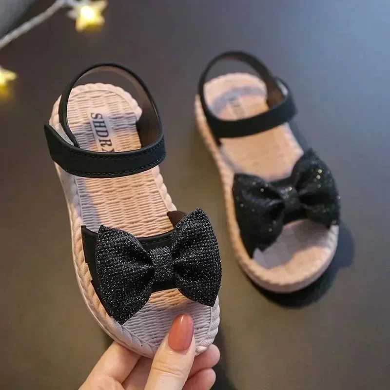 2024 Summer Girls Sandals Princess Children Sandals Bow Tie Girl Shoes Fashion Casual Non Slip Kids Beach Shoes z2507081XQ6